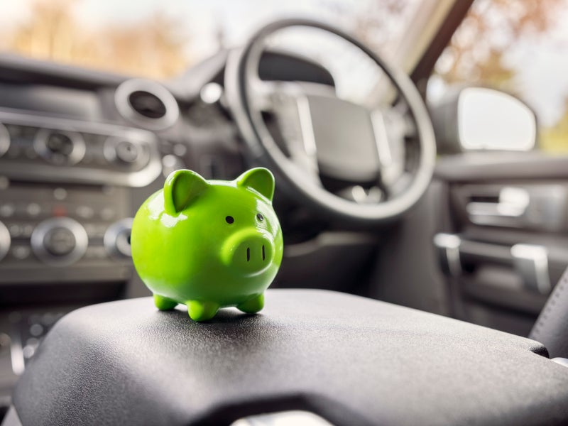 Piggy bank in the car